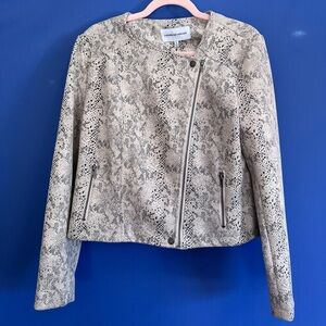 Cupcakes and Cashmere Faux Snake Print Leather Moto Jacket
